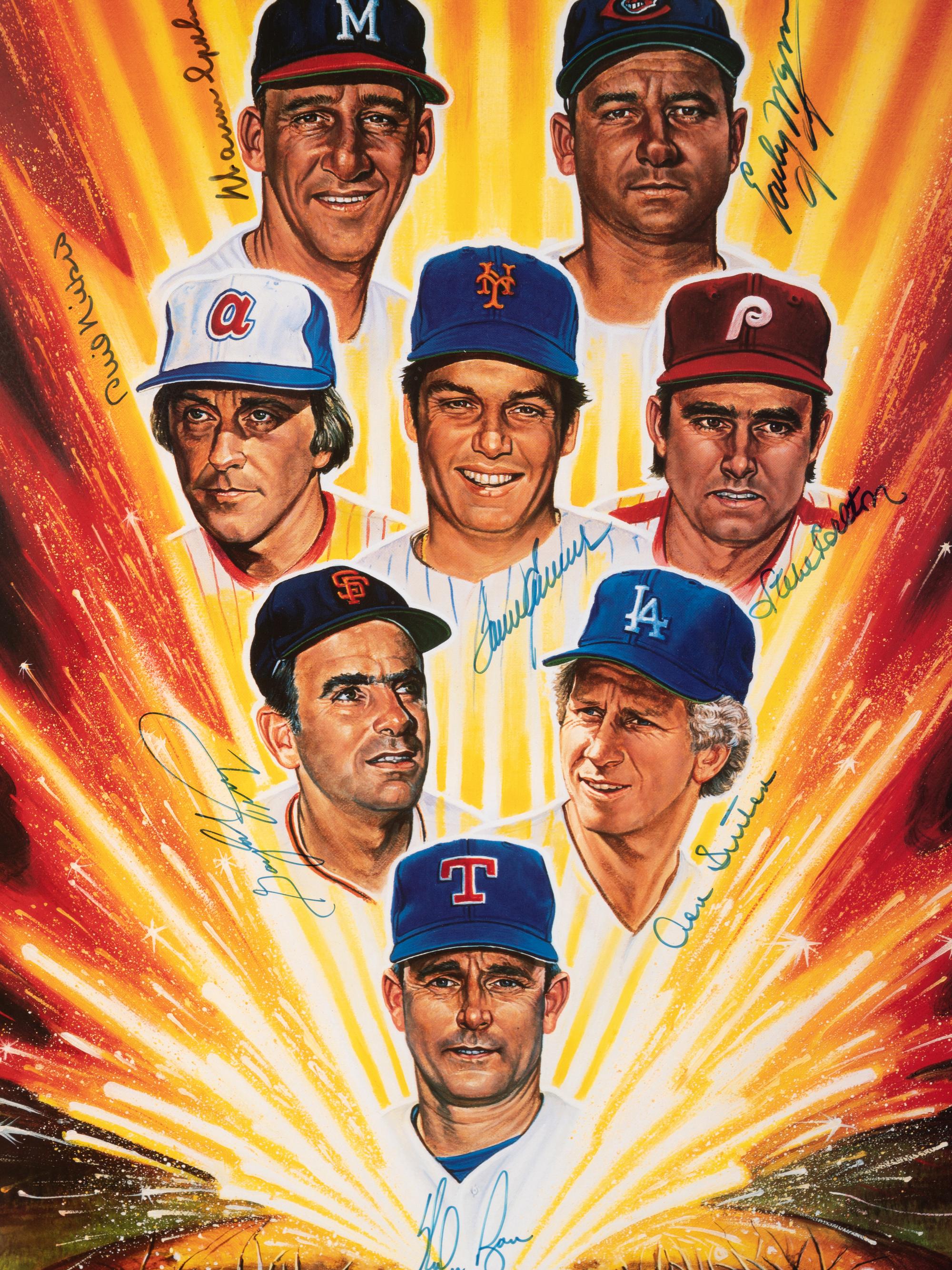 A Group of Hall of Fame Pitcher Signed Autograph Ron Lewis Prints (Including 300 Wins Print, Beckett Authentication Services Letters BAS Certified),