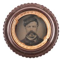 [CIVIL WAR]. A group of 4 tintypes of Civil War soldiers, incl. portrait housed in oreo Union case.