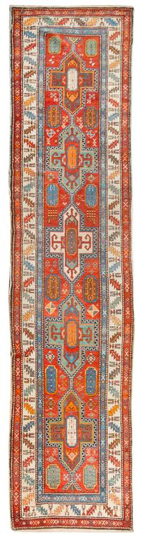 A Kazakh Wool Runner 13 feet 7 inches x 3 feet 3 inches. — CIRCA 1890