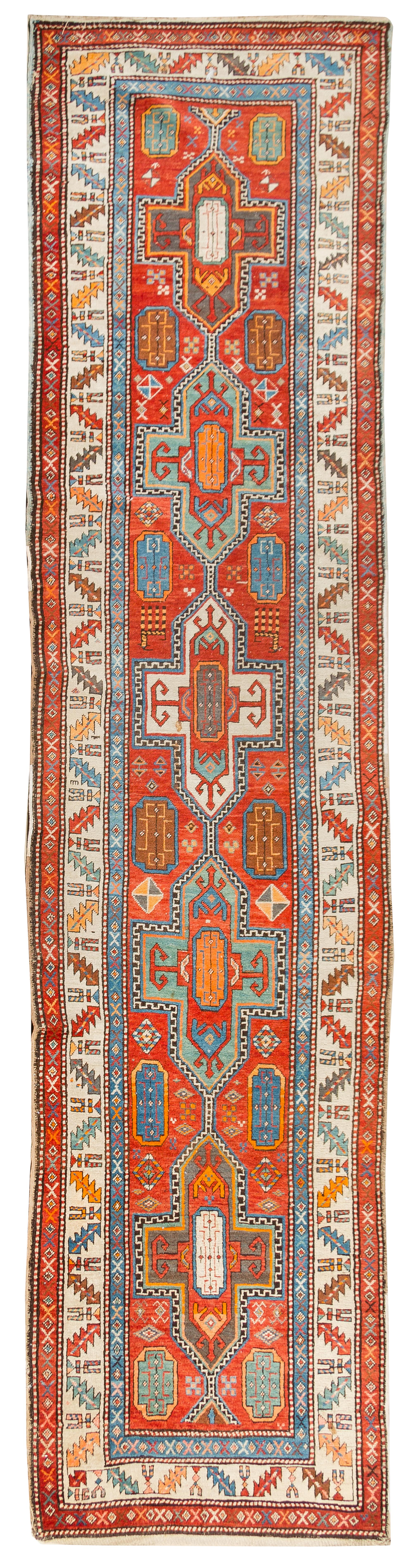A Kazakh Wool Runner 13 feet 7 inches x 3 feet 3 inches. — CIRCA 1890