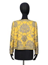 Oscar de la Renta, Embellished Yellow Cardigan Jacket