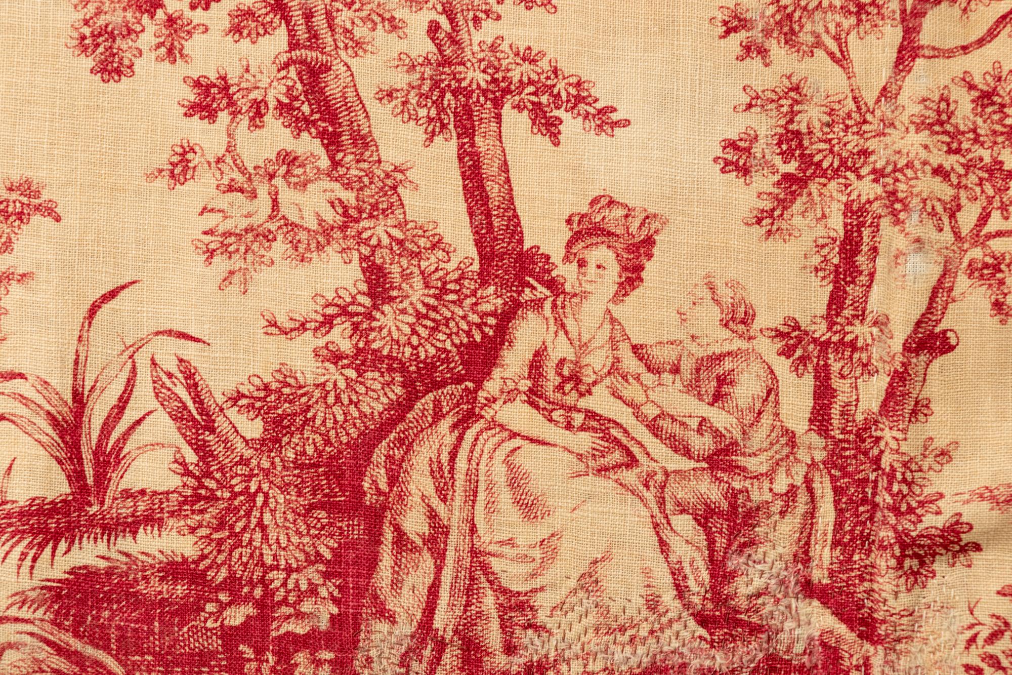 RELEASED TO MUSEUM -- Four Fragments/Lengths of Printed Textiles, Late 18th - Early 19th Century - One is Toile de Jouy