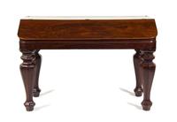 An American Rosewood Desk Height 32 3/4 x width 48 3/4 x depth 23 inches.