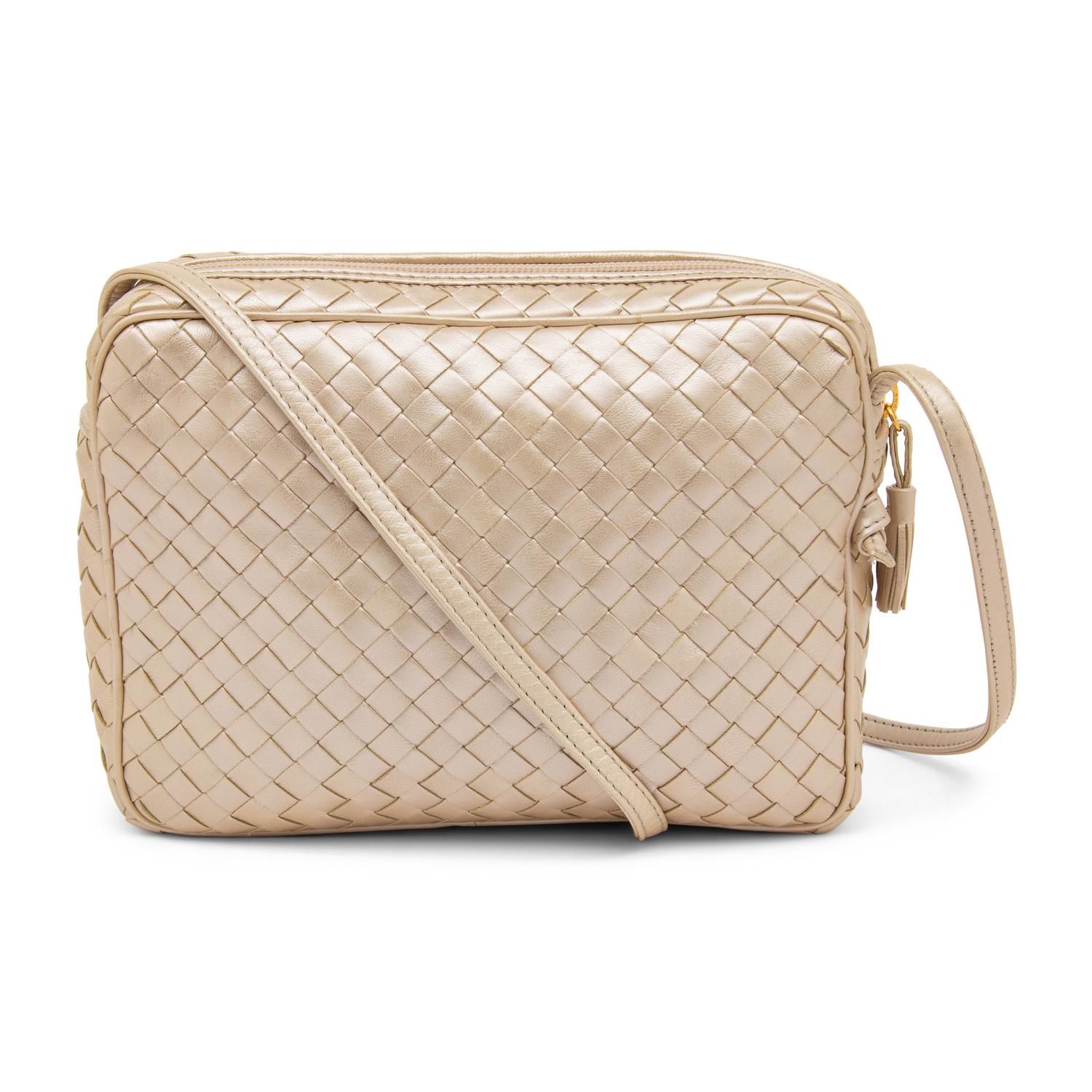 Bottega Veneta, Metallic Intrecciato Shoulder Bag