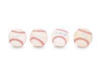 A Group of Four Signed Autograph Hall of Fame Baseballs (Beckett Authentication Services BAS Certified),