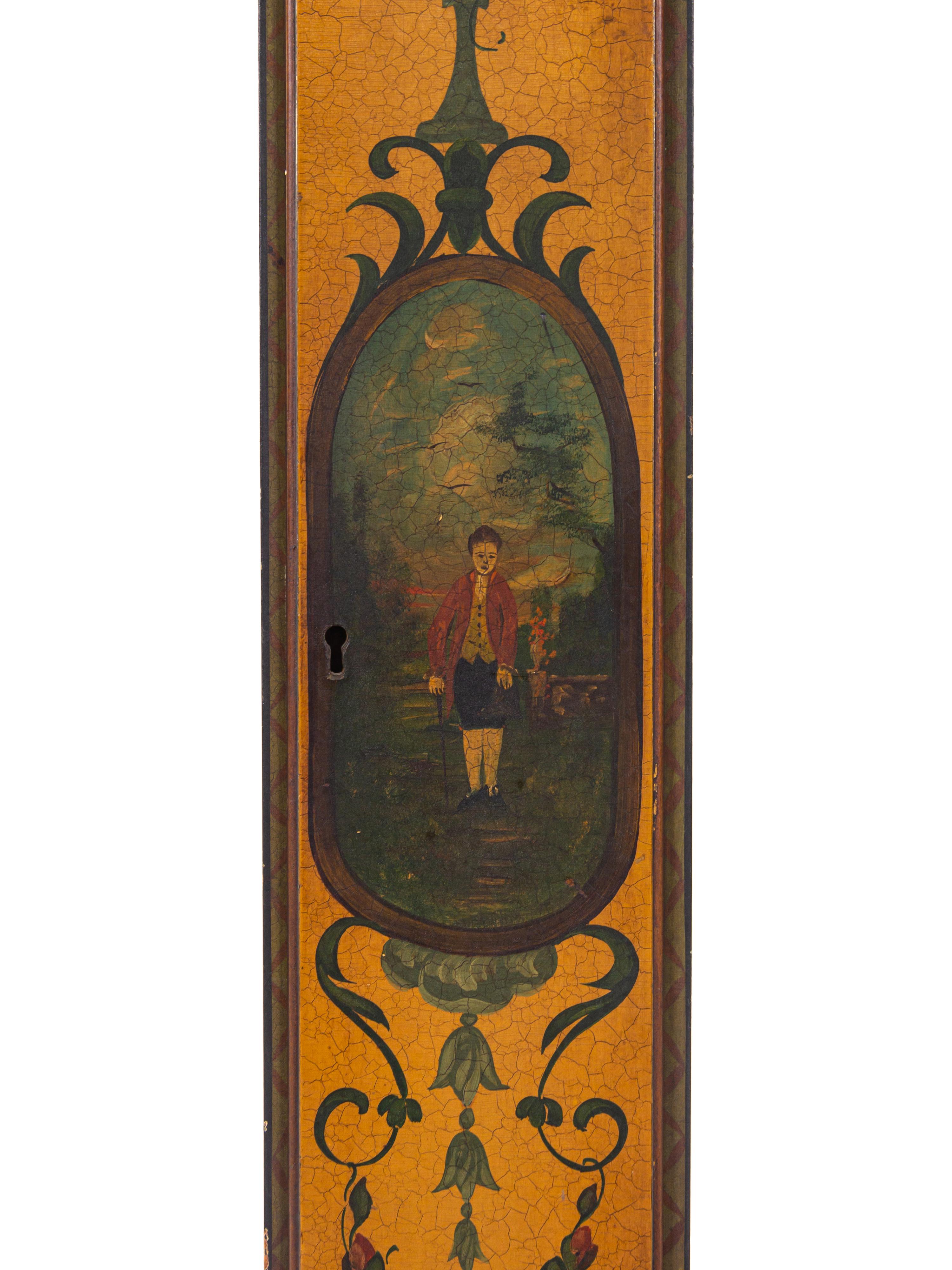 A Painted Mahogany Grandmother Clock — Colonial Mfg. Co., Zeeland Michigan