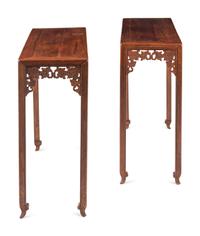 A Pair of Chinese Sandalwood Lute Tables