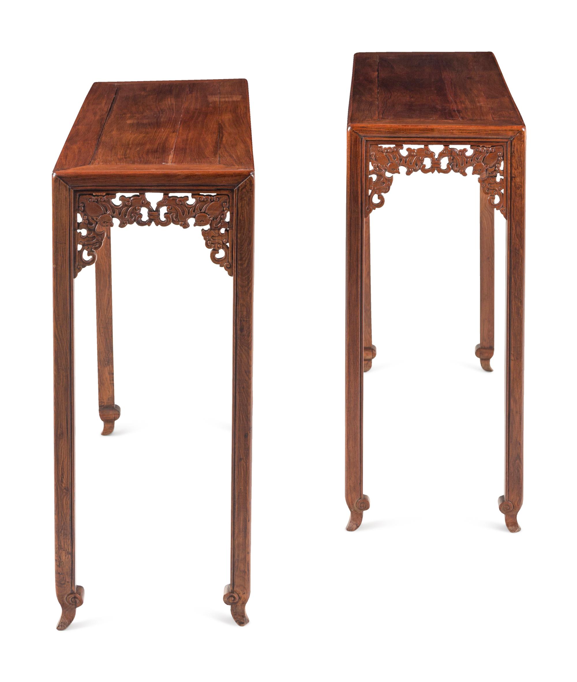 A Pair of Chinese Sandalwood Lute Tables