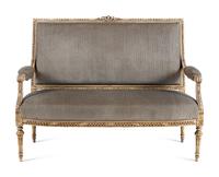 A Louis XVI Style Painted Settee