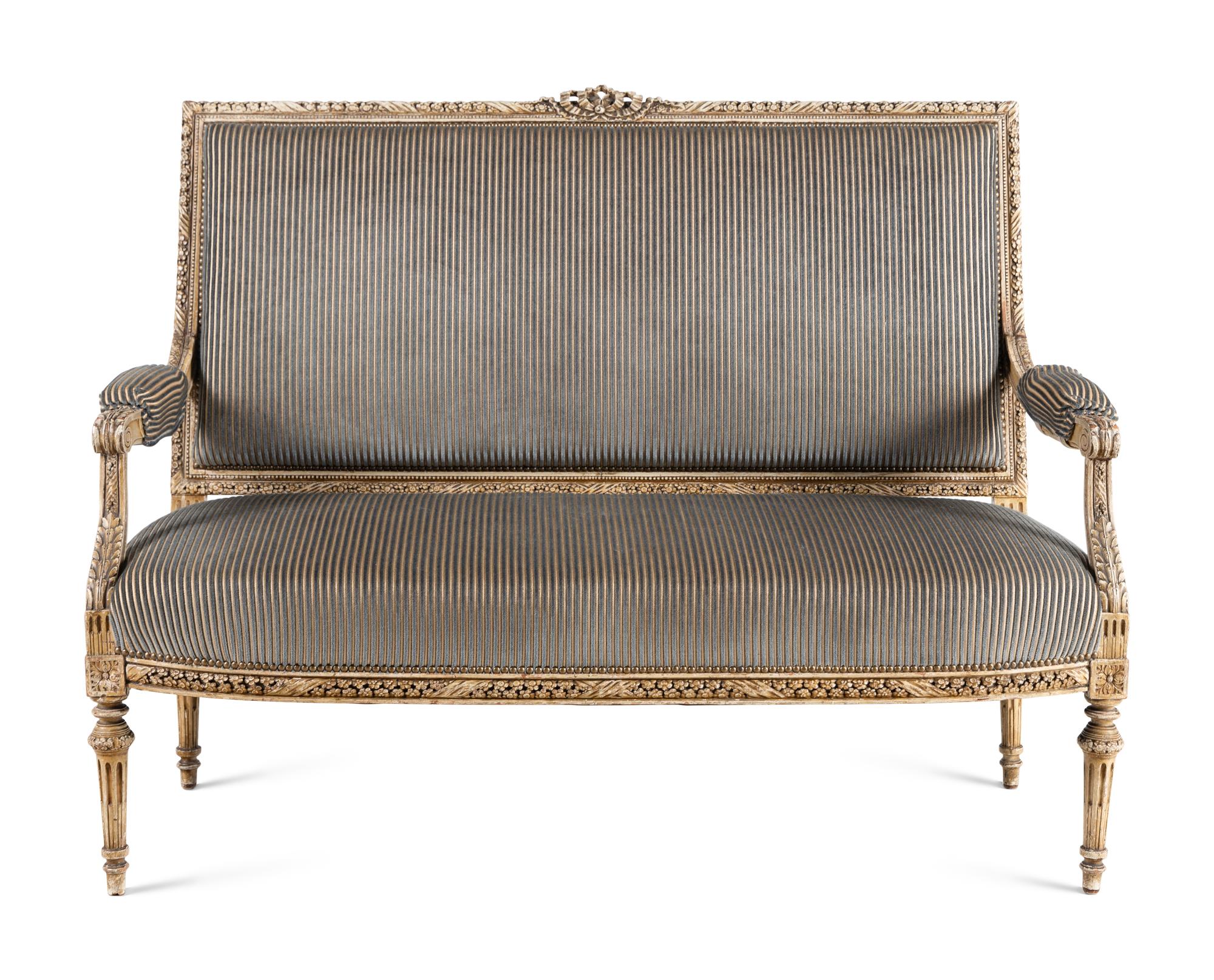 A Louis XVI Style Painted Settee