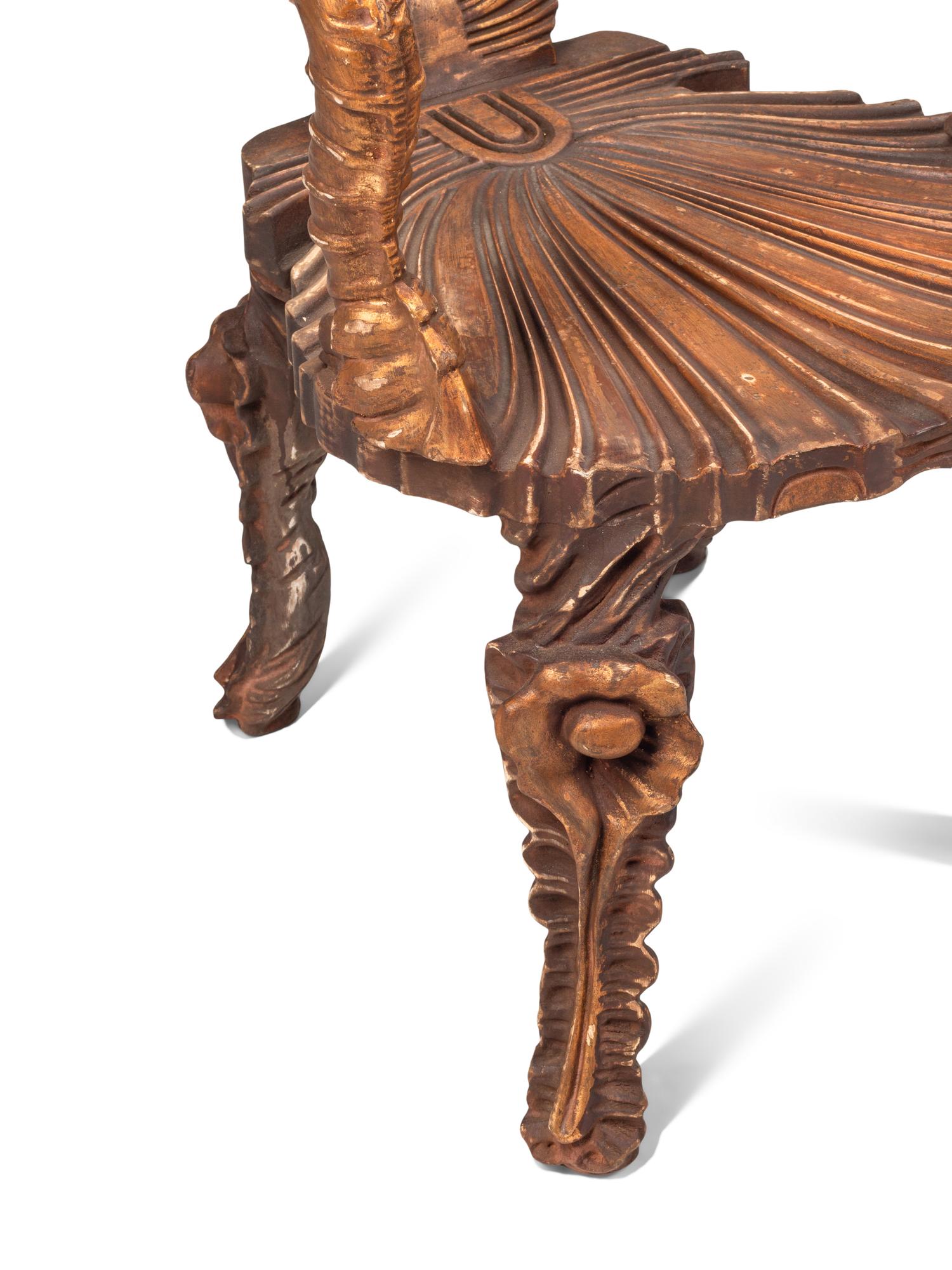 A Pair of Painted Wood “Grotto” Armchairs