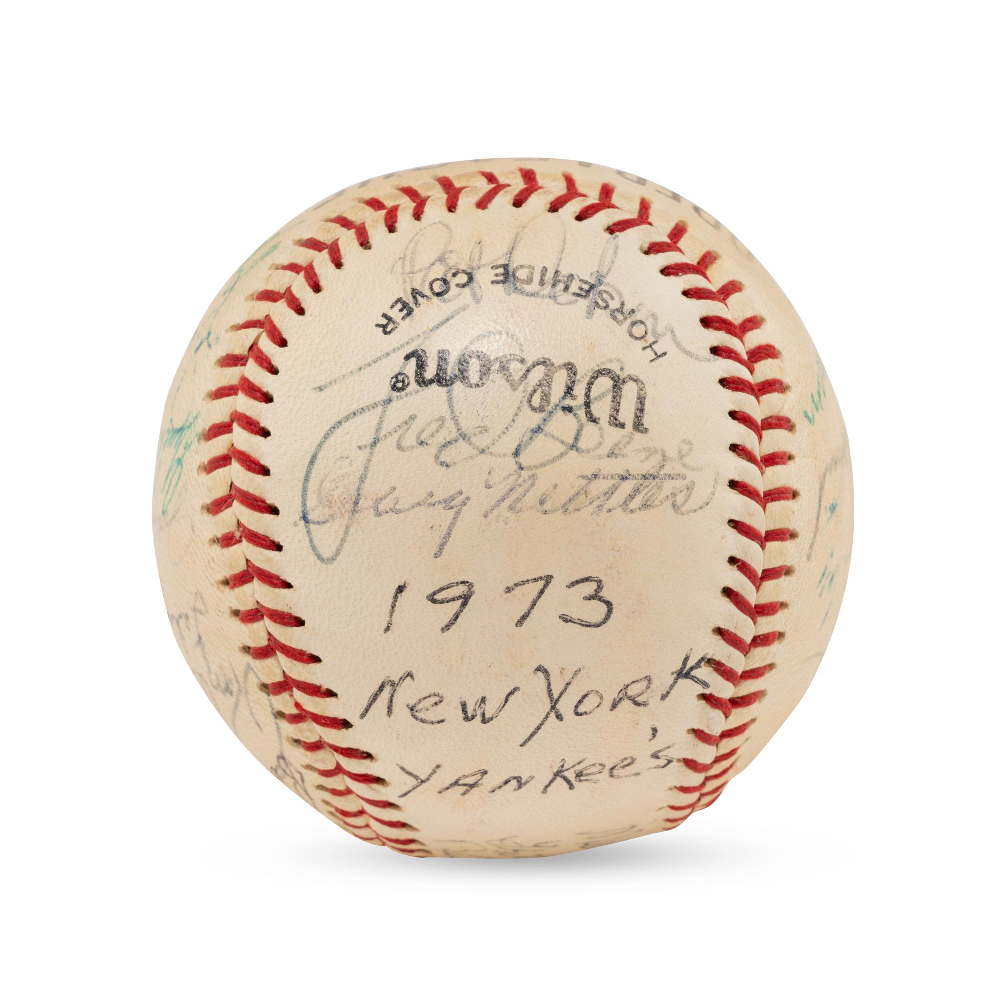 A 1973 New York Yankees Team Signed Autograph Baseball (Beckett Authentication Services Letter of Authenticity)