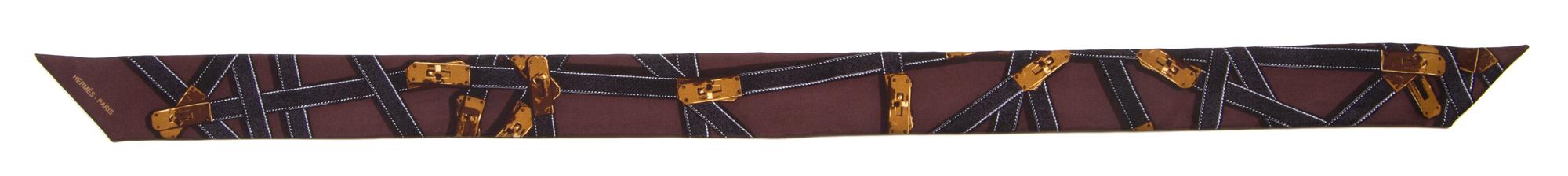 An Hermes Silk Twilly, 34" x 2".