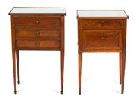 Two Louis XVI Style Fruitwood Side Tables Height 29 23/4 x width 19 3/4 x depth 13 1/2 inches. — LATE 19TH CENTURY