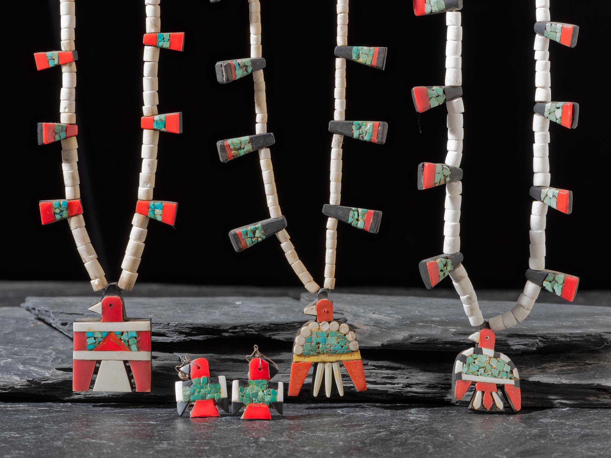Kewa Depression Era Thunderbird Necklaces and Earrings