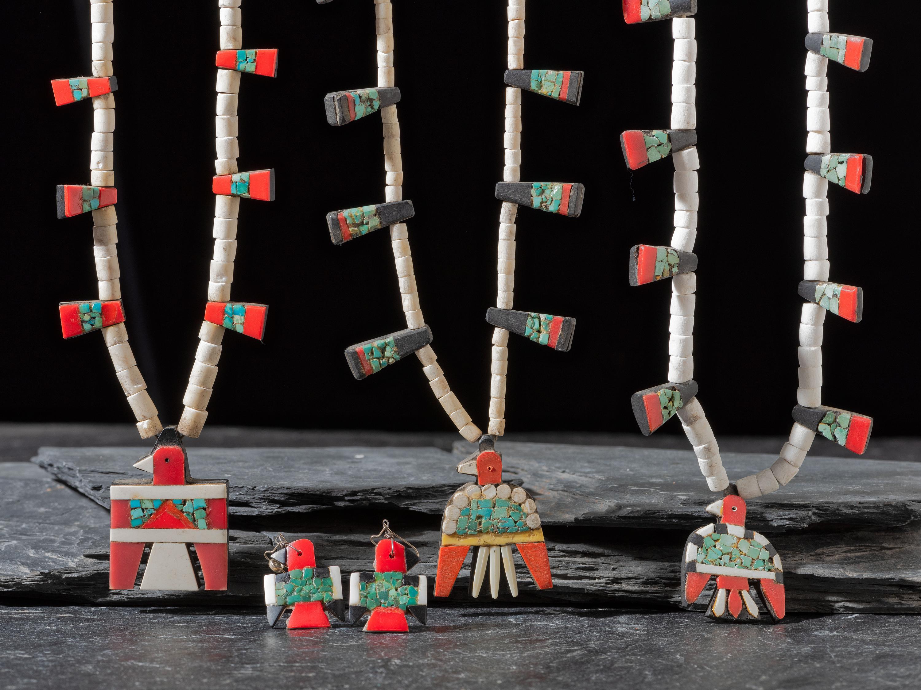 Kewa Depression Era Thunderbird Necklaces and Earrings