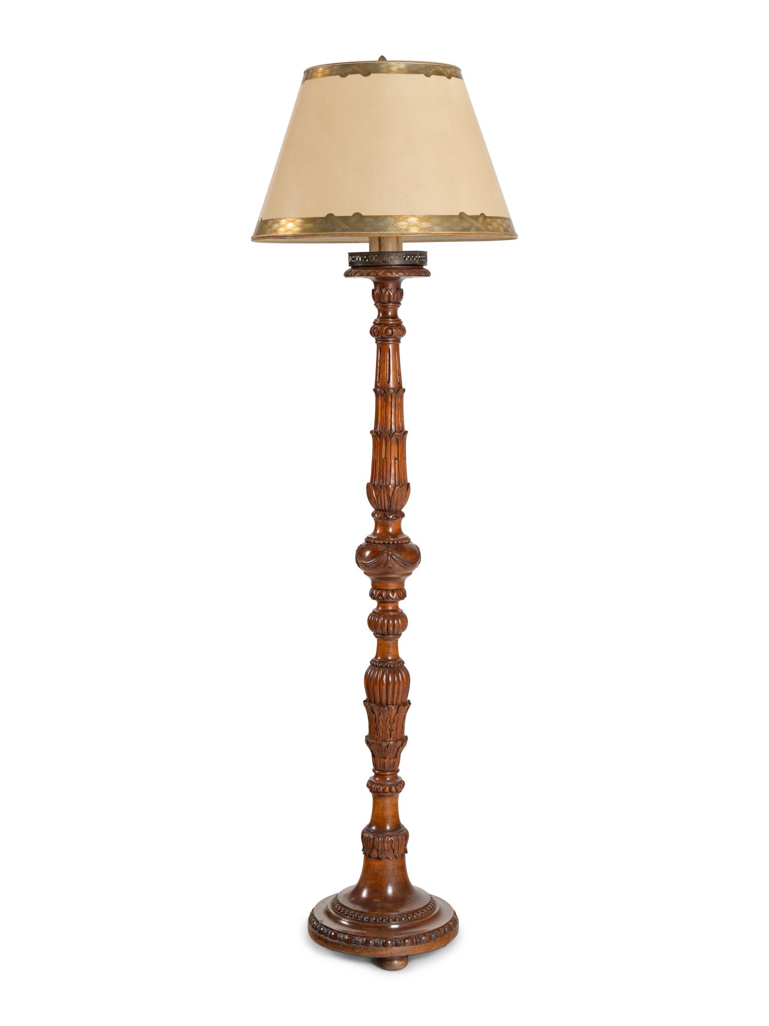 An English Mahogany Floor Lamp