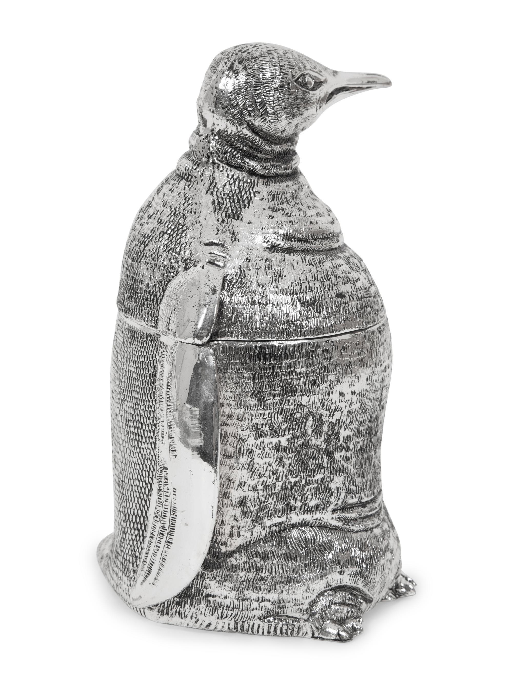 A Mauro Manetti Silver-Plated Penguin Ice Bucket