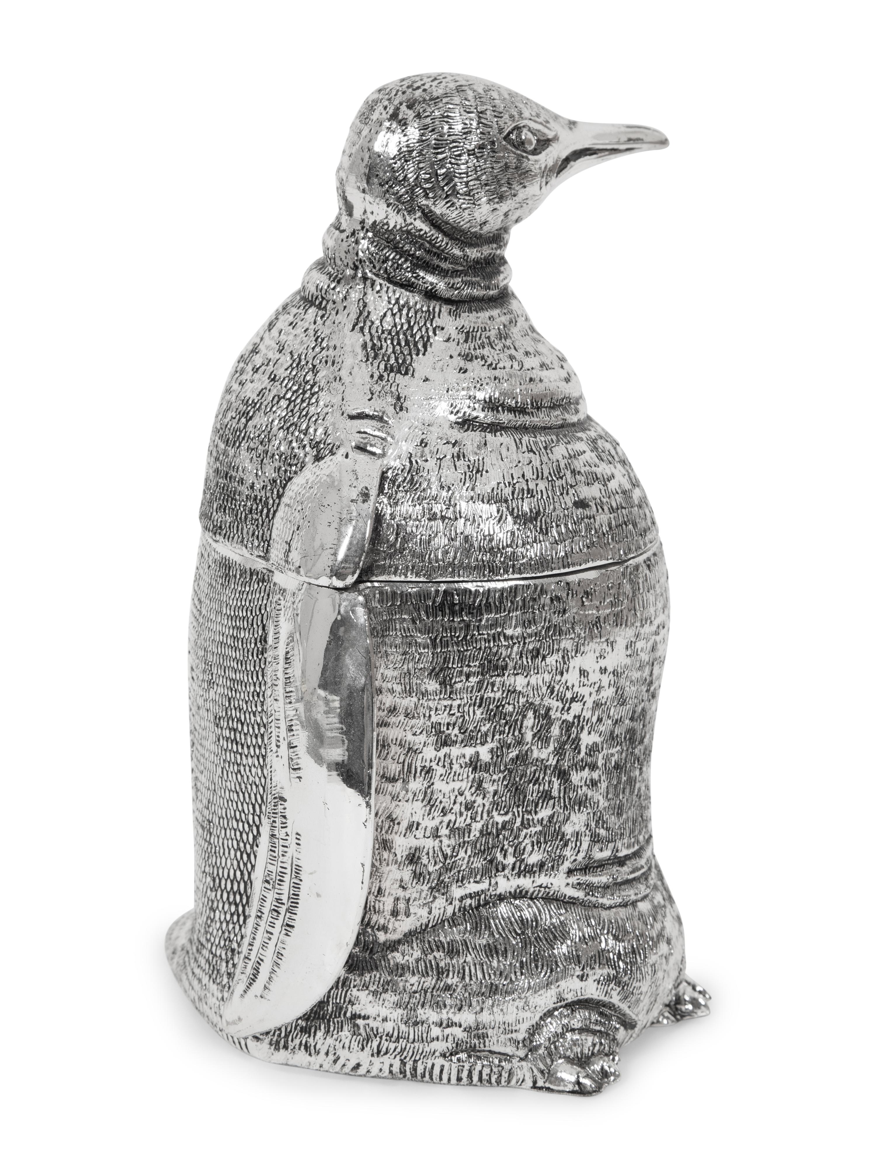 A Mauro Manetti Silver-Plated Penguin Ice Bucket