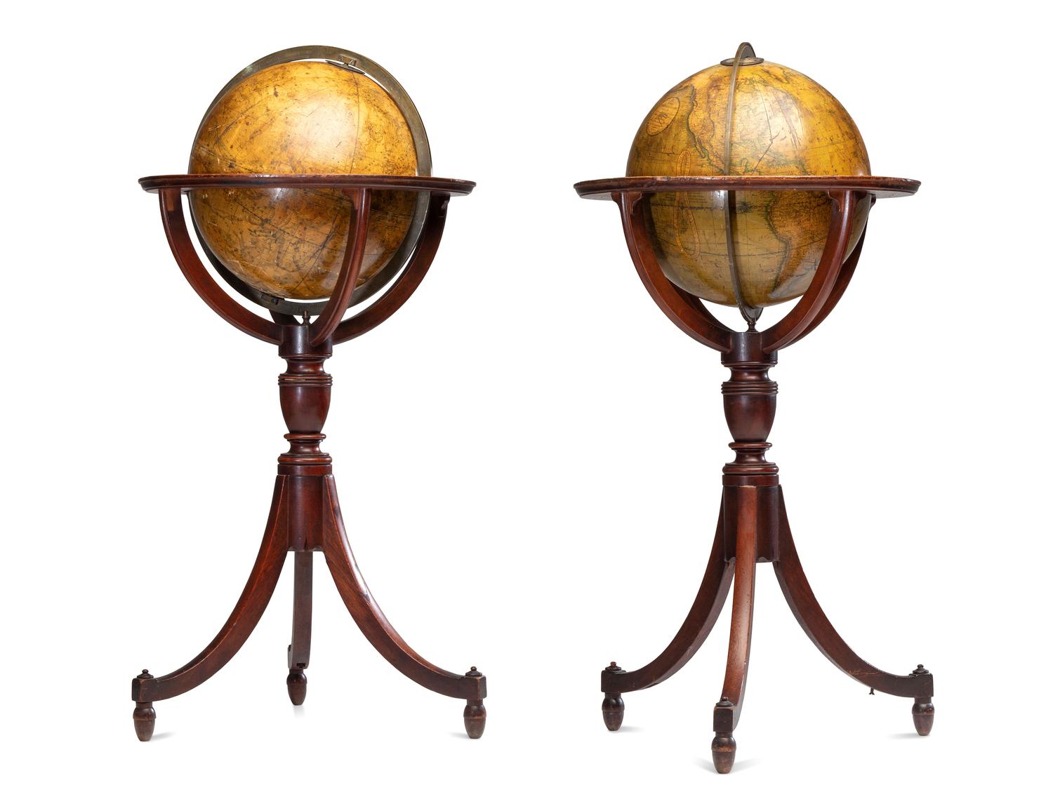A Pair of Late Regency Cary’s 11-Inch New Terrestrial and Celestial Globes