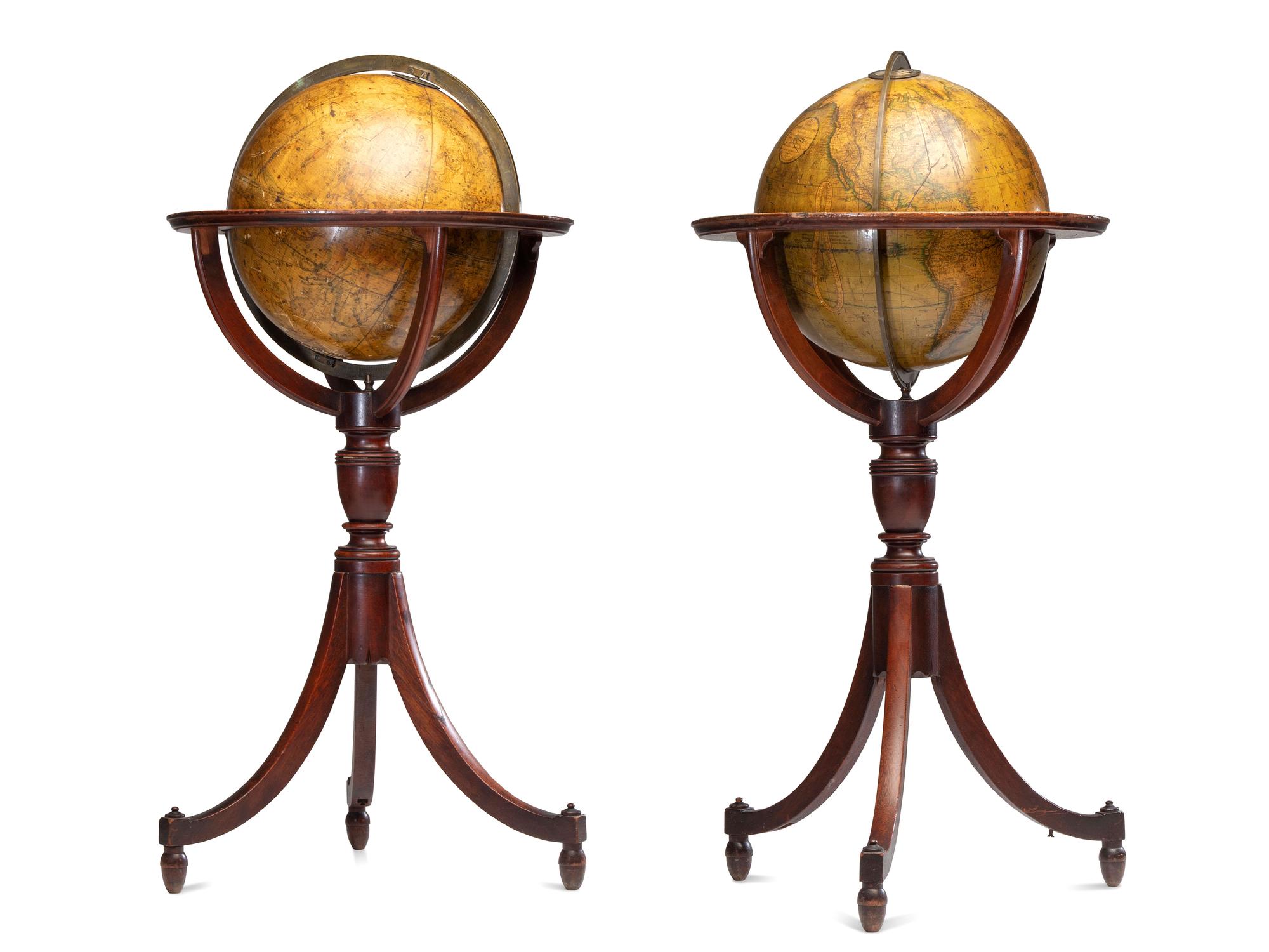 A Pair of Late Regency Cary’s 11-Inch New Terrestrial and Celestial Globes