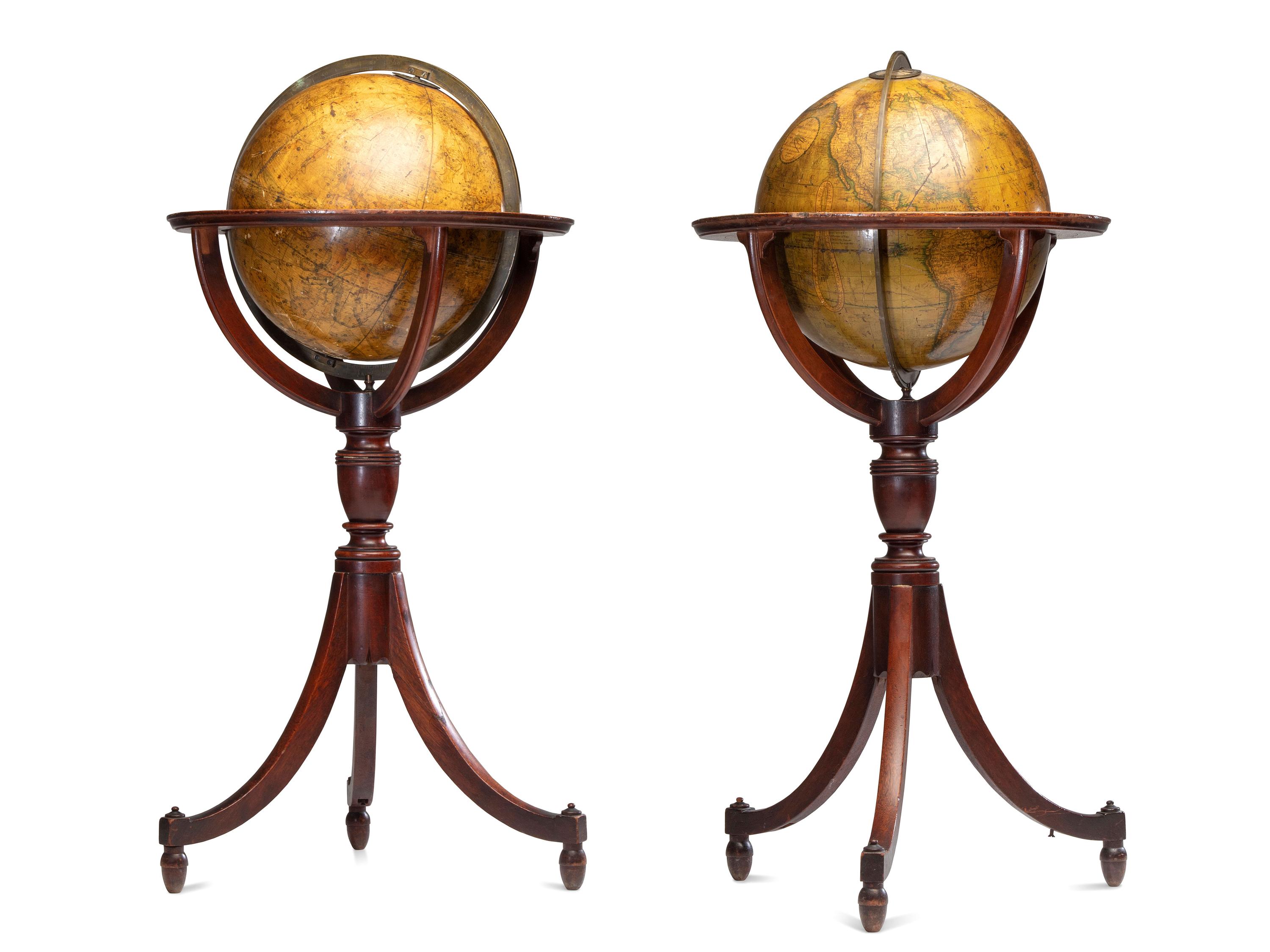 A Pair of Late Regency Cary’s 11-Inch New Terrestrial and Celestial Globes