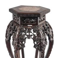 A Chinese Carved Hardwood Pedestal