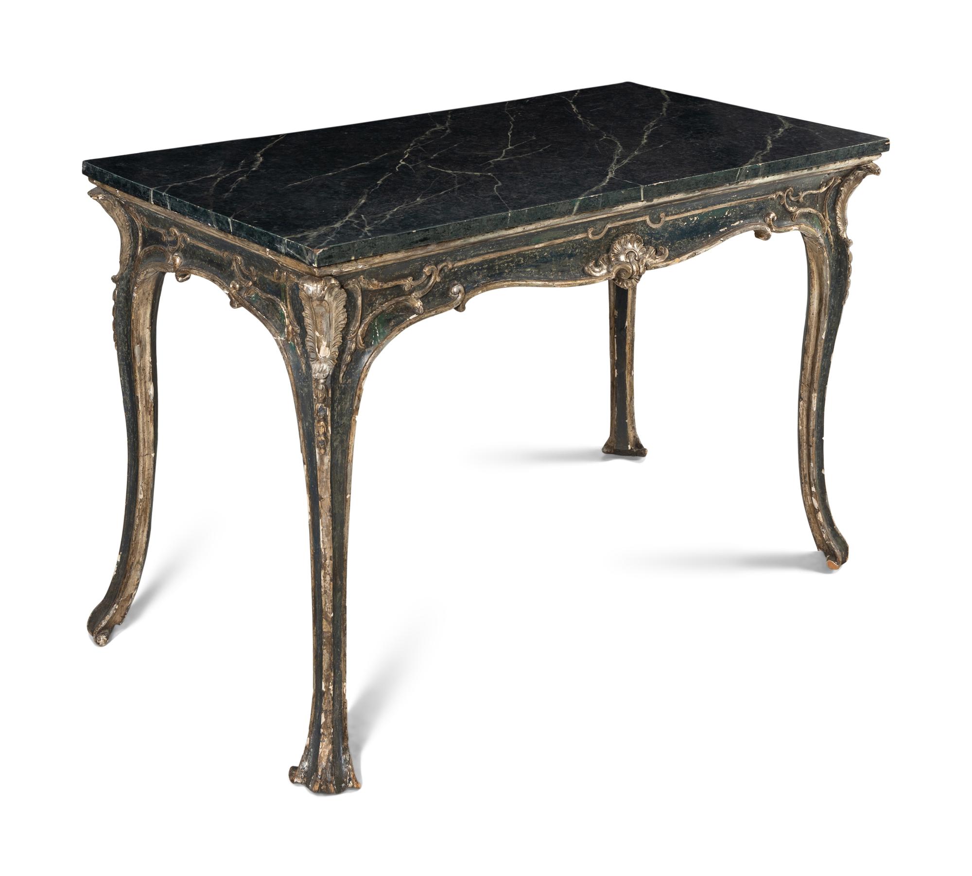 A Neapolitan Rococo Style Painted Console Table