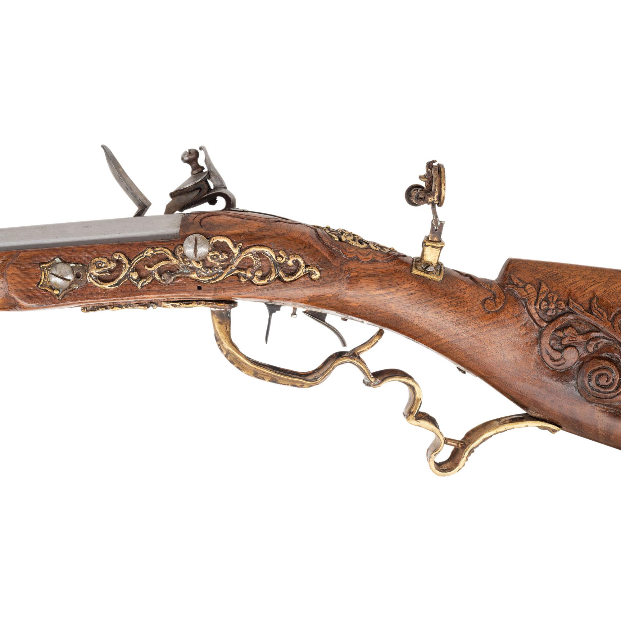 Carved Contemporary Flintlock Jaeger Rifle