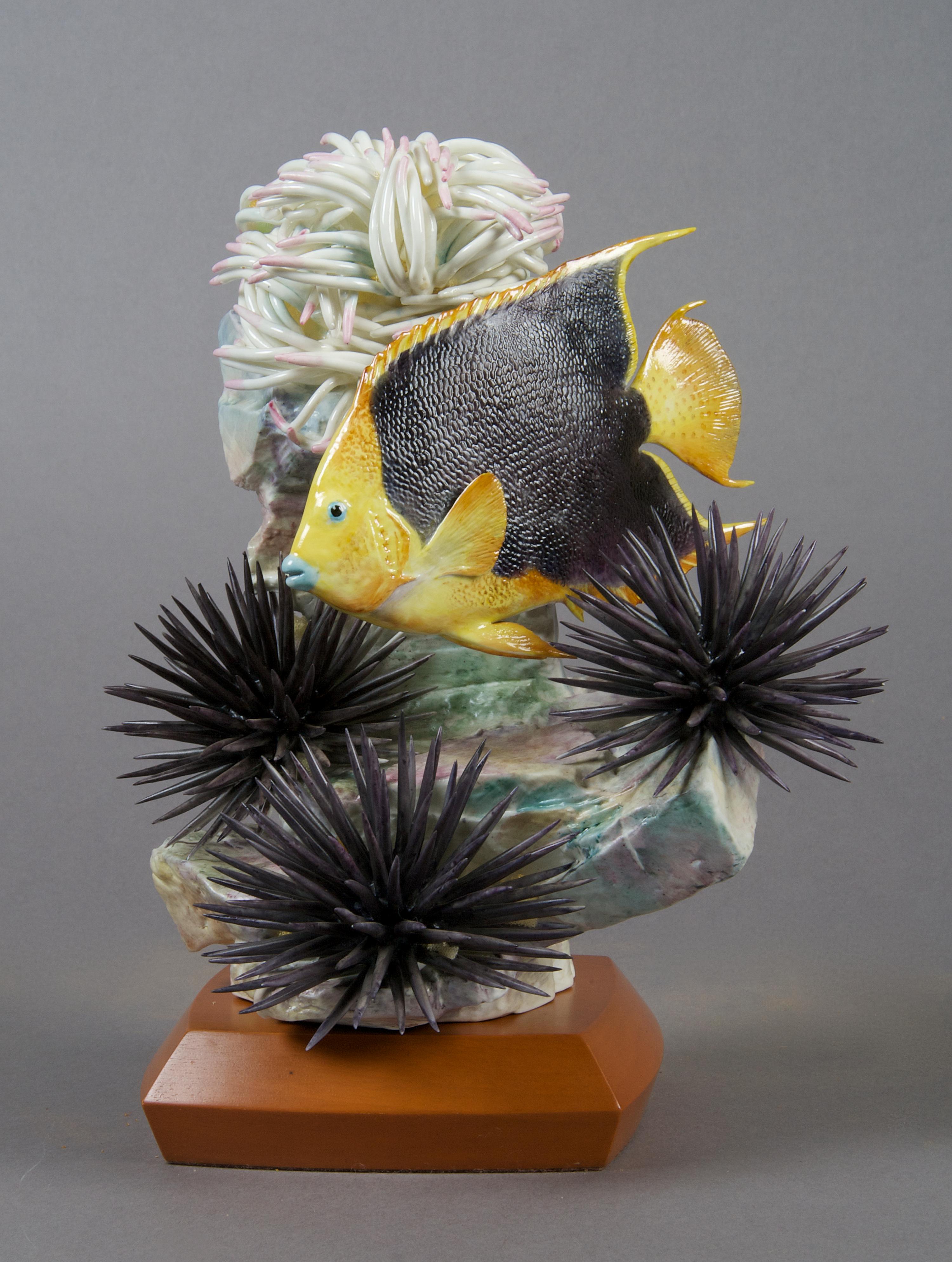 A Royal Worcester Rock Beauty Fish, Height 9 1/2 inches.