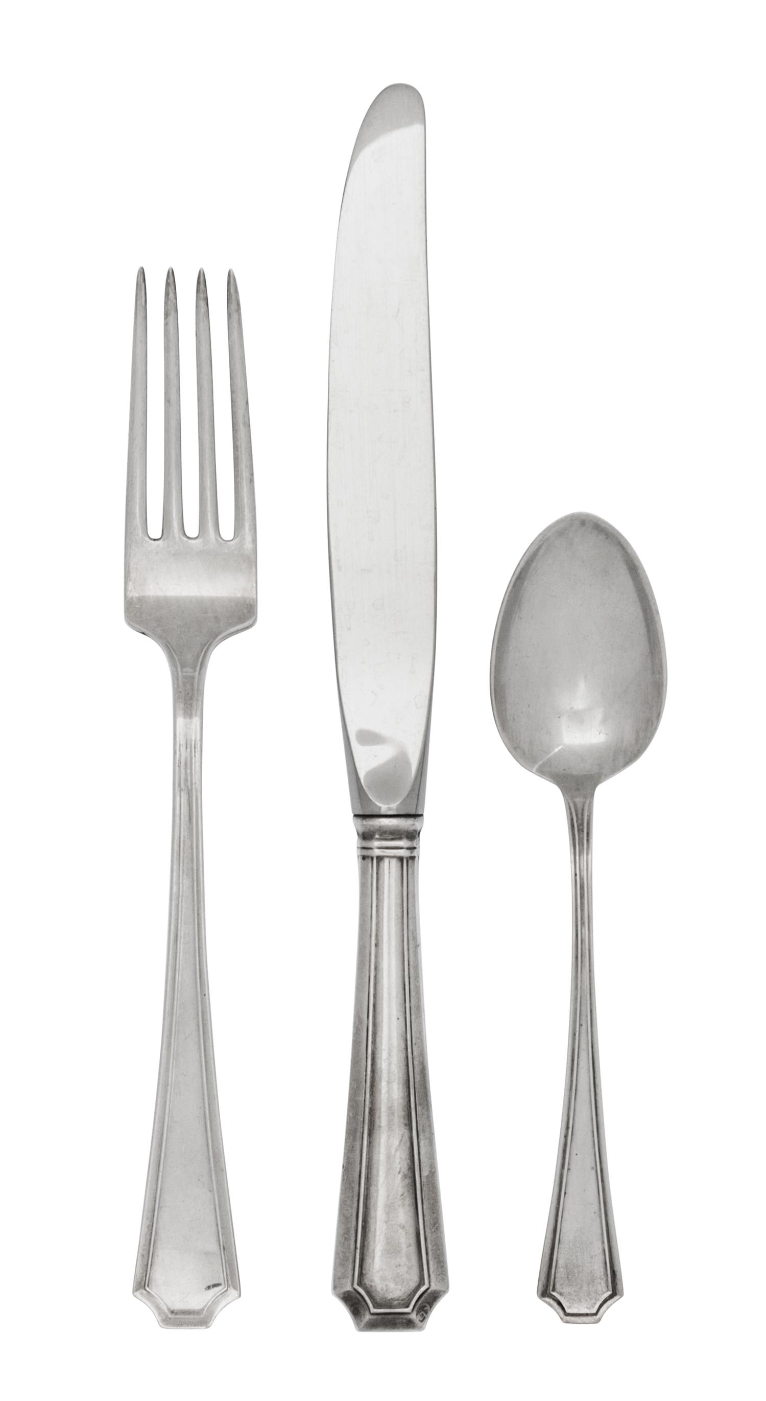 A Group of American Silver Flatware, Gorham Mfg. Co., Providence, RI, Fairfax pattern, comprising: 8 dinner forks 8 dessert forks 8 tea