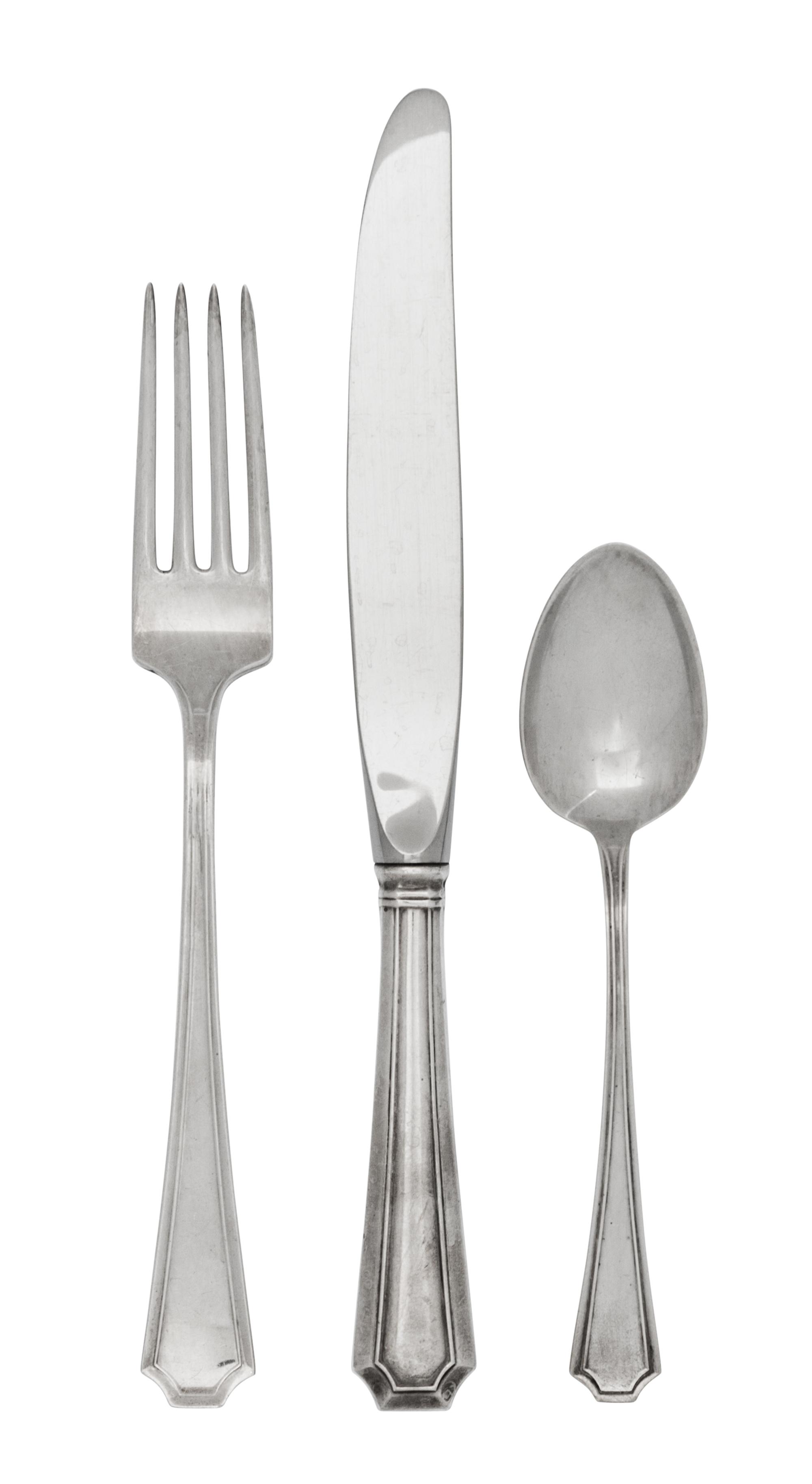 A Group of American Silver Flatware, Gorham Mfg. Co., Providence, RI, Fairfax pattern, comprising: 8 dinner forks 8 dessert forks 8 tea