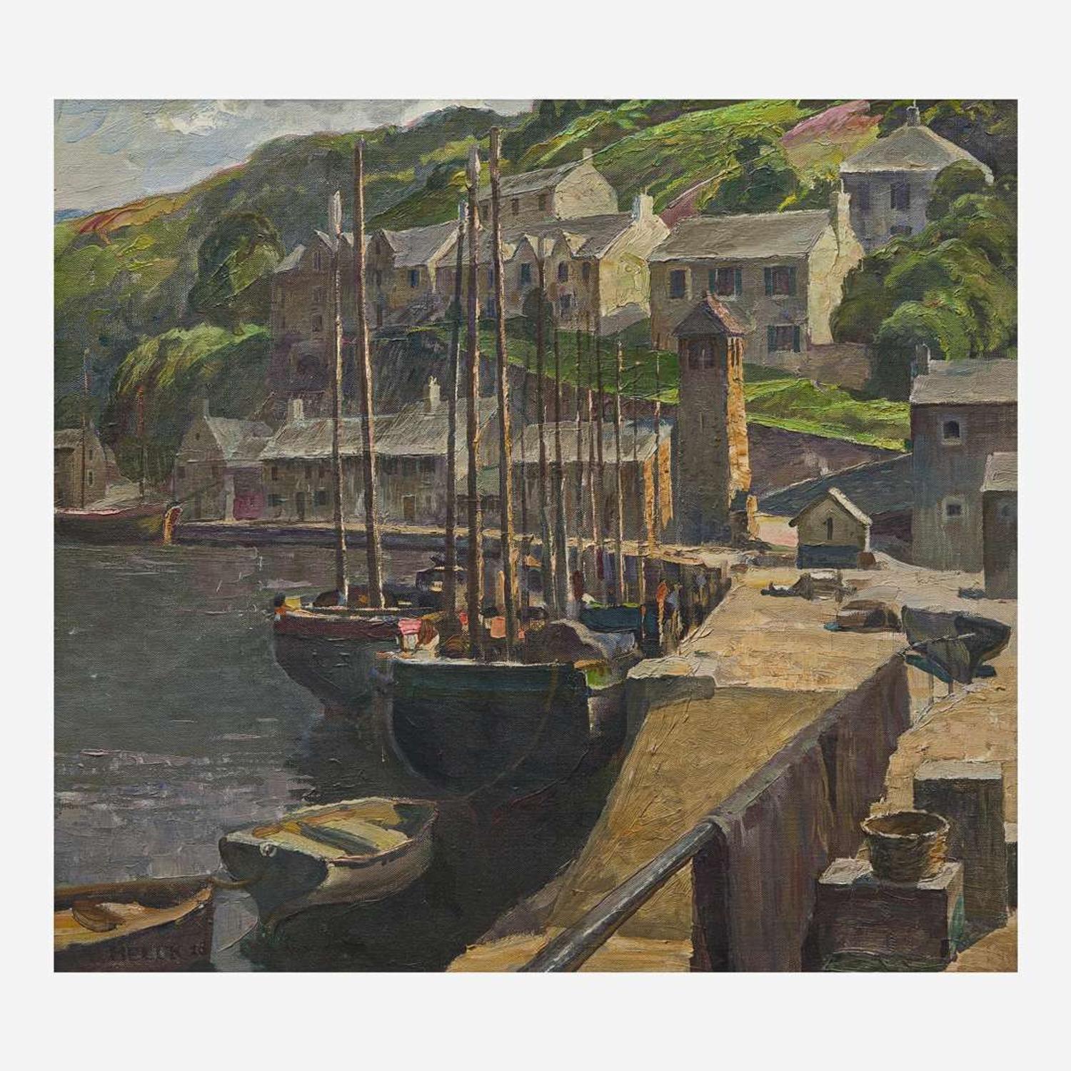 Peter Helck (American, 1893-1988) Polperro-Cornwall Coast