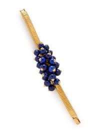 FRENCH, LAPIS LAZULI AND YELLOW GOLD BRACELET