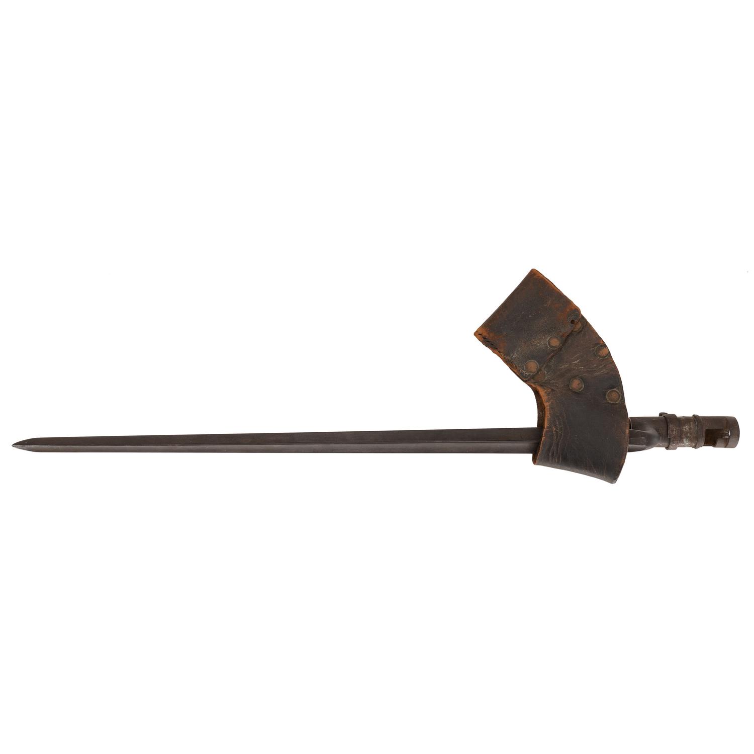 Model 1861 US Springfield rifle musket dated 1861 with bayonet and frog.
