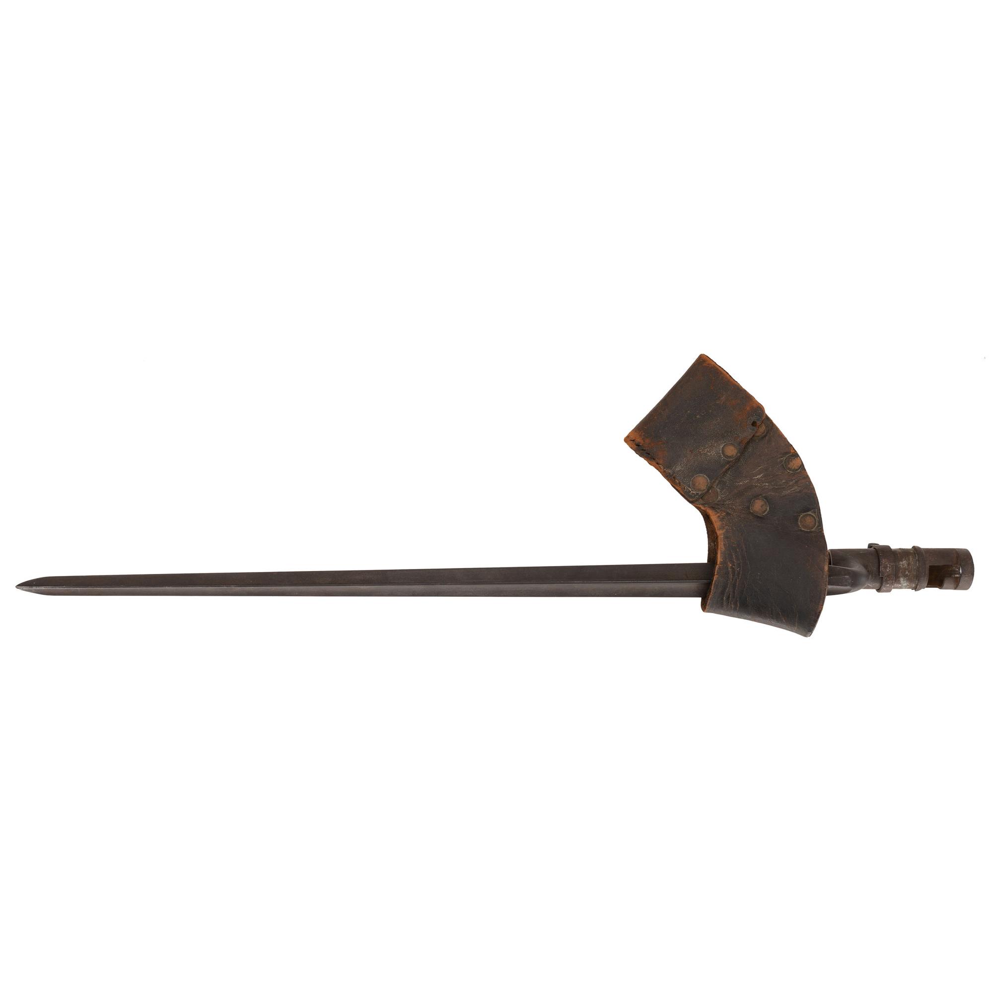 Model 1861 US Springfield rifle musket dated 1861 with bayonet and frog.