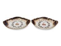 A Pair of Chamberlains Worcester Porcelain Armorial Dishes
