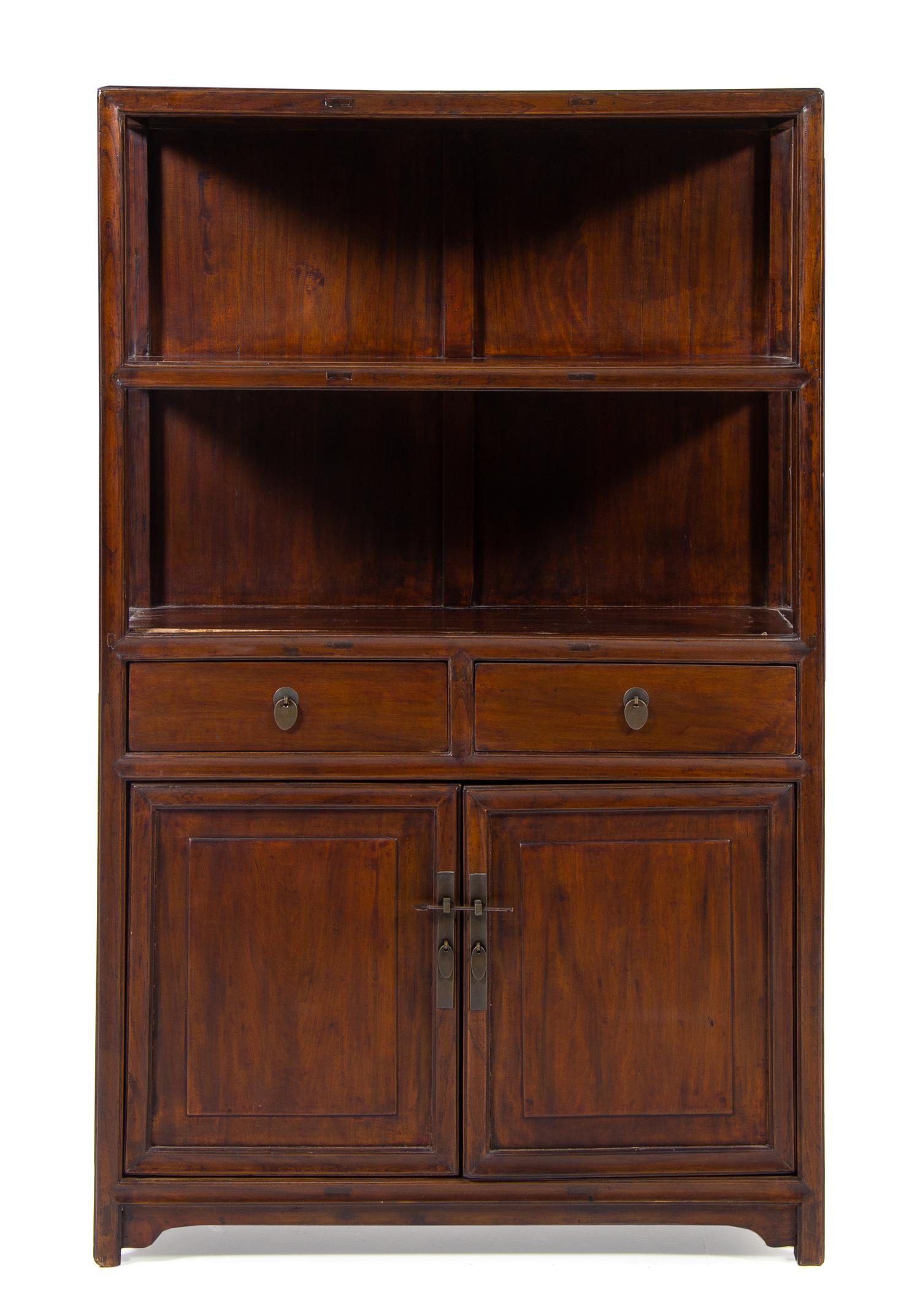 A Chinese Hongmu Display Cabinet Lianggegui Height 64 x width 39 3/4 x depth 15 1/4 inches. — LATE QING DYNASTY
