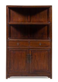A Chinese Hongmu Display Cabinet Lianggegui Height 64 x width 39 3/4 x depth 15 1/4 inches. — LATE QING DYNASTY