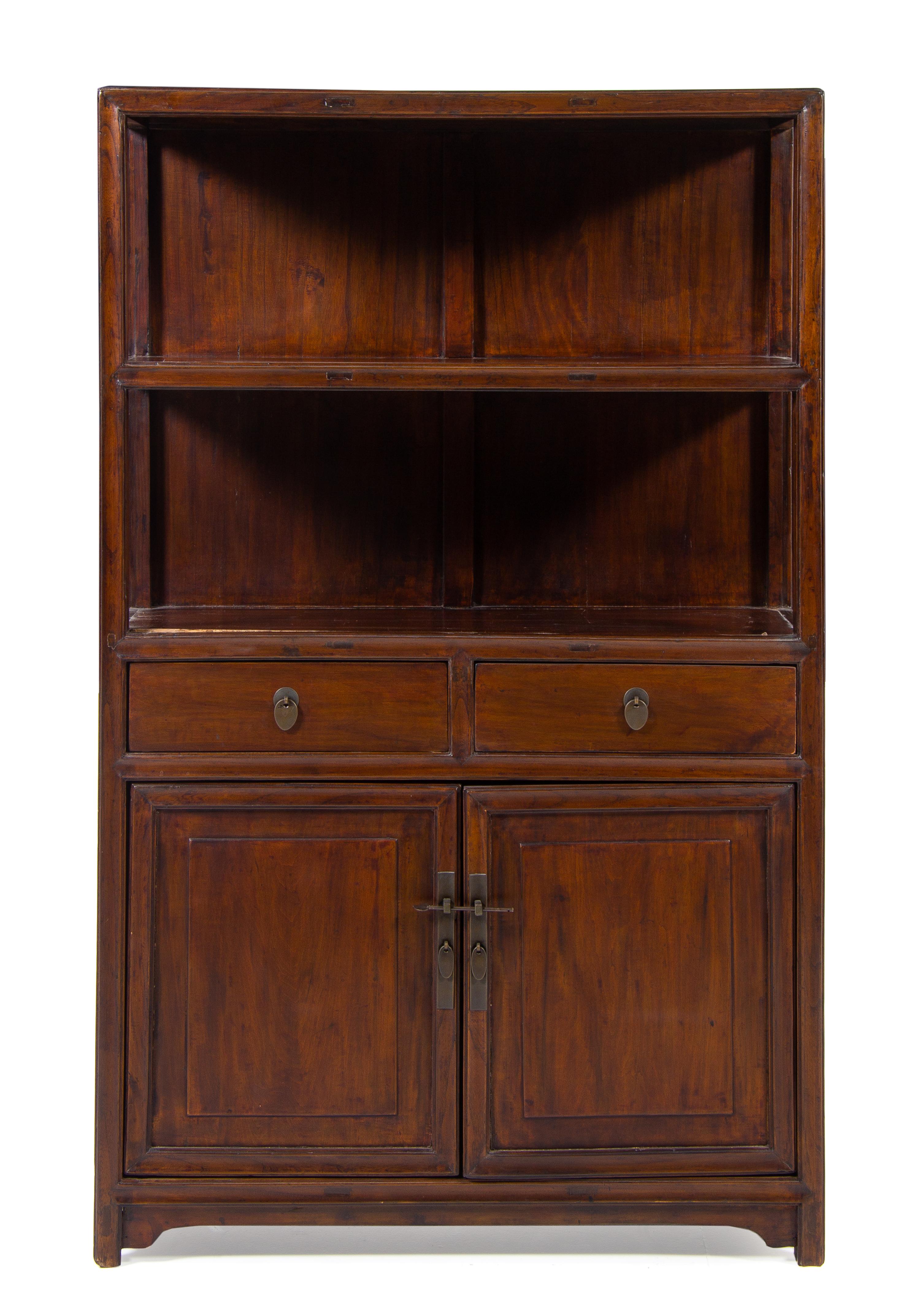 A Chinese Hongmu Display Cabinet Lianggegui Height 64 x width 39 3/4 x depth 15 1/4 inches. — LATE QING DYNASTY
