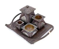 Five Art Nouveau Mixed Metal Table Articles