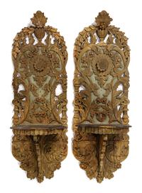 A Pair of Ottoman Carved Turban Stands ( Kavukluk )