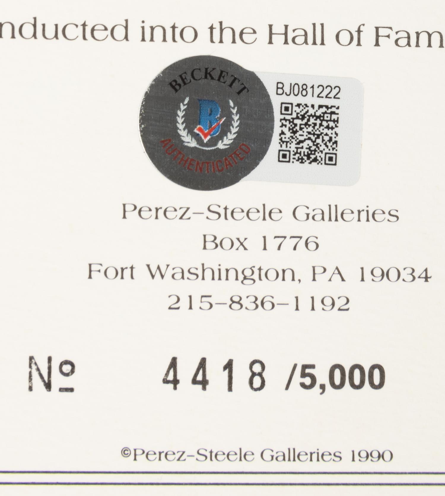 A Group of 9 Signed Autograph Perez-Steele Great Moments Cards (Beckett Authentication Services Certified),