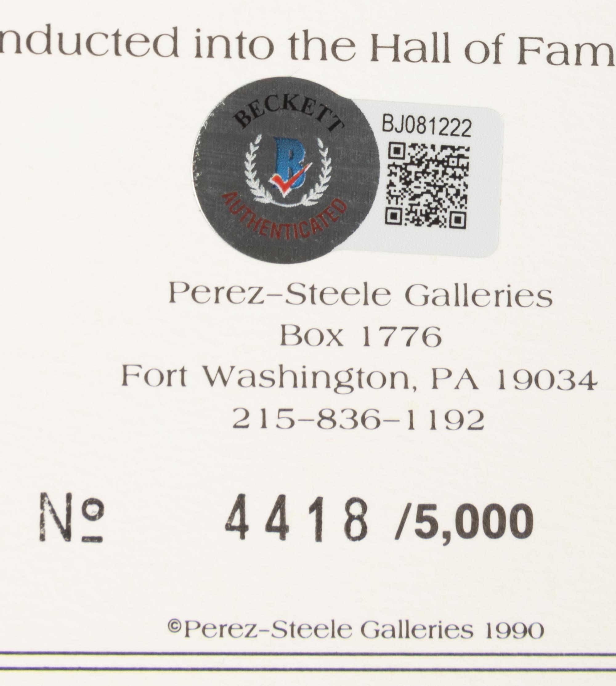 A Group of 9 Signed Autograph Perez-Steele Great Moments Cards (Beckett Authentication Services Certified),