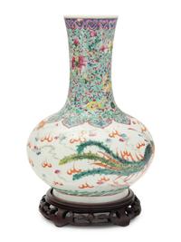 A Chinese Famille Rose Porcelain 'Dragon and Phoenix' Vase