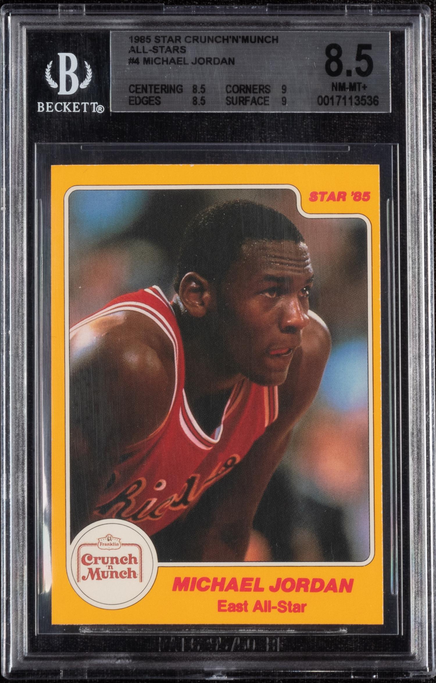 A 1985 Star Crunch N Munch All Stars Michael Jordan Card No. 4 (BGS 8.5 NM-MT+)