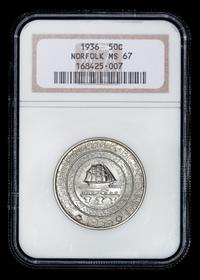 A United States 1936 Norfolk Commemorative 50c Coin