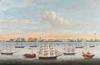 A Chinese Export Oil on Canvas Painting