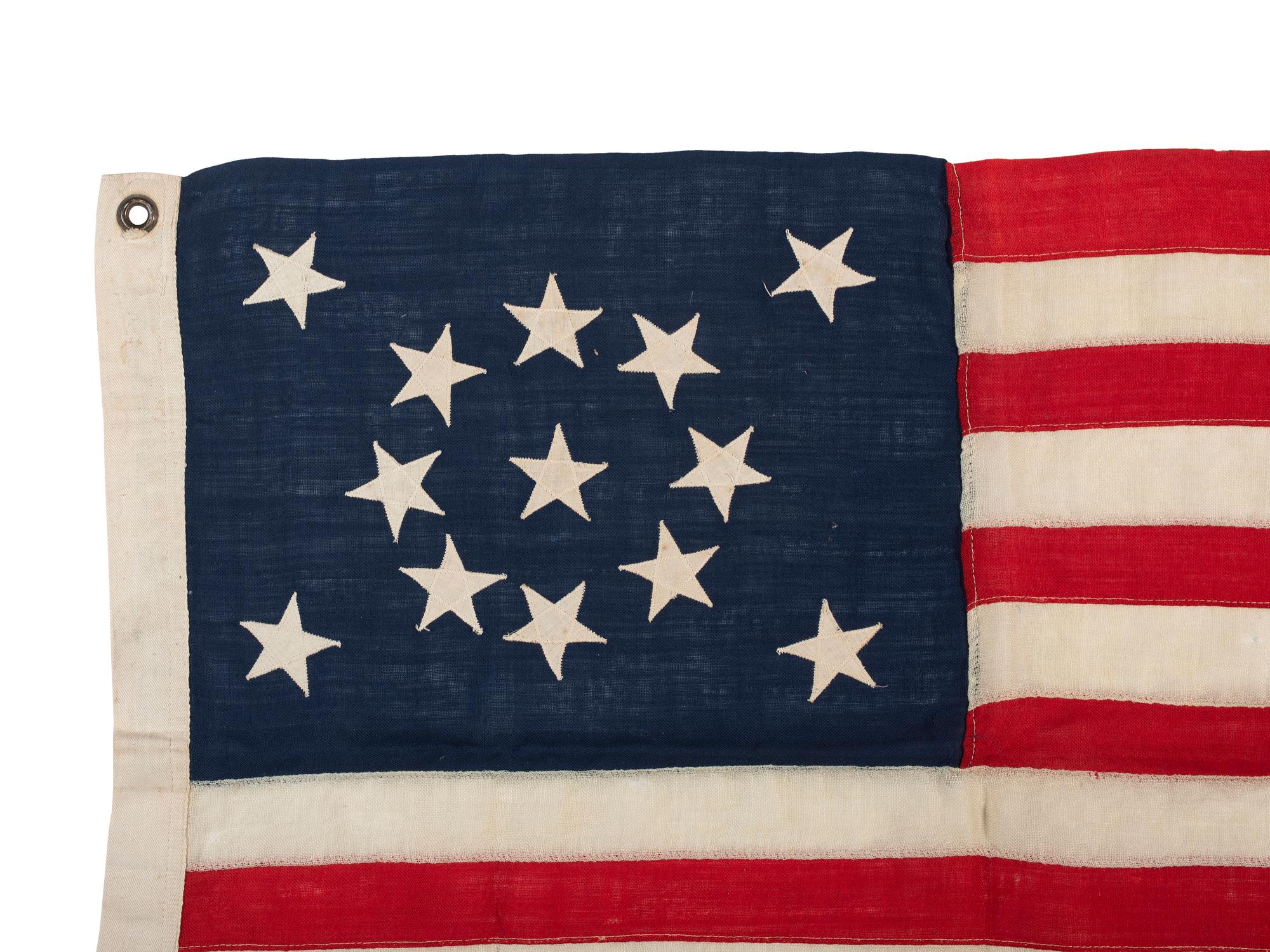 [FLAGS]. 13-star American Centennial flag. Ca 1876 or after.