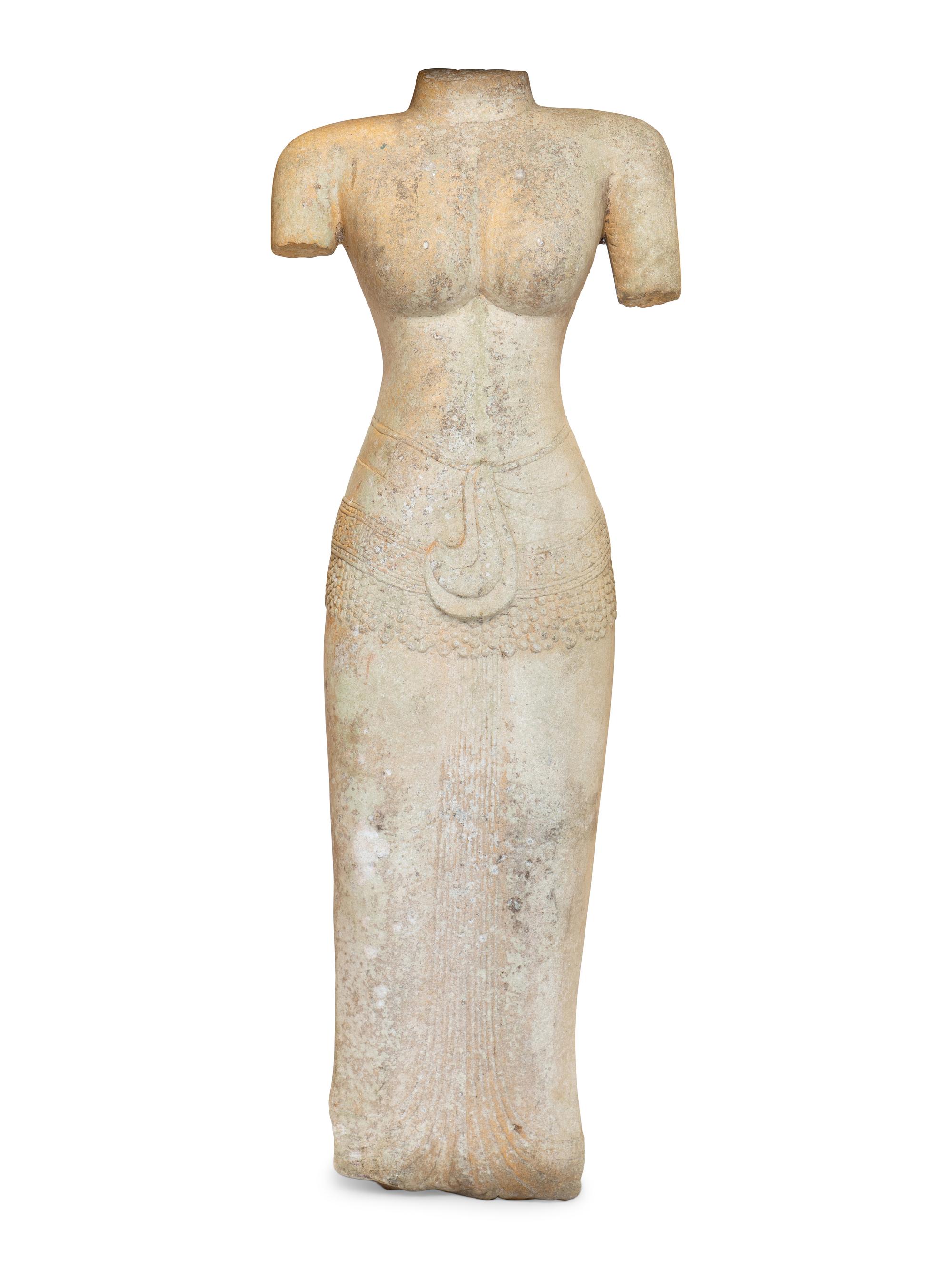 A Khmer Style Stone Torso of a Deity — 20TH CENTURY